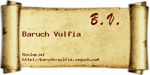 Baruch Vulfia névjegykártya